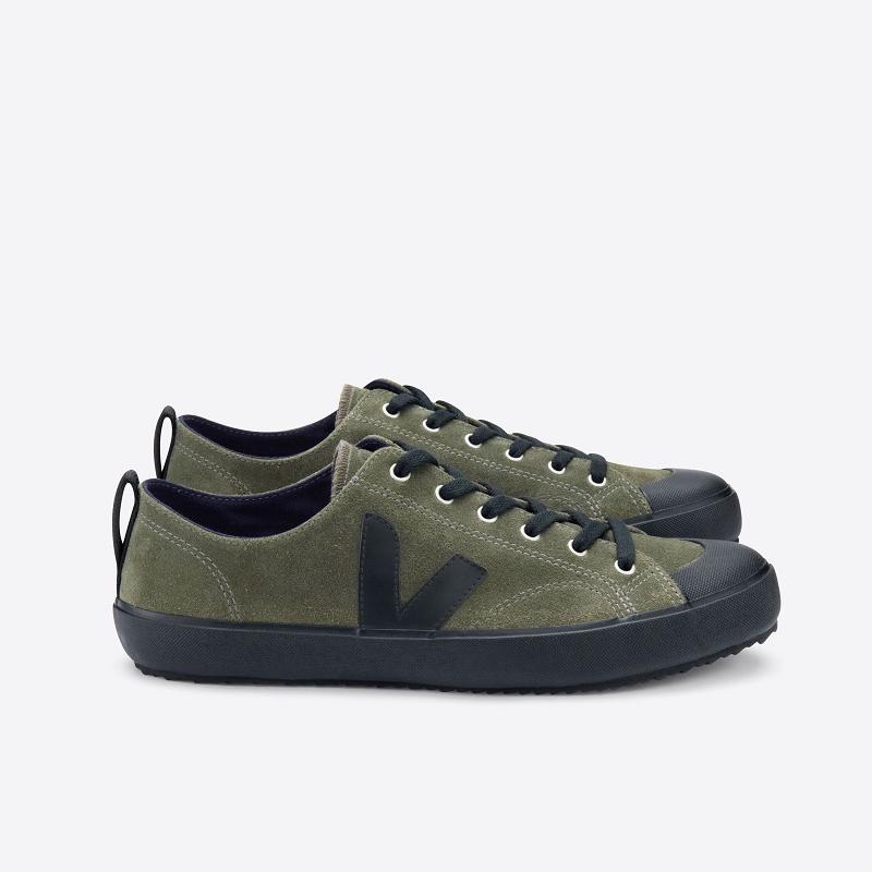 Zapatillas Veja Mujer Madrid - Nova Tenis Verde Oliva Negras Suede ES457499